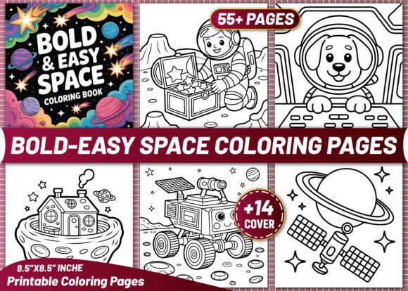 Bold & Easy Space Coloring Pages for Creative Projects