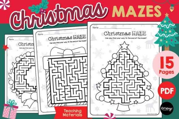 Christmas Maze Worksheets: Educational Design for Young Learners