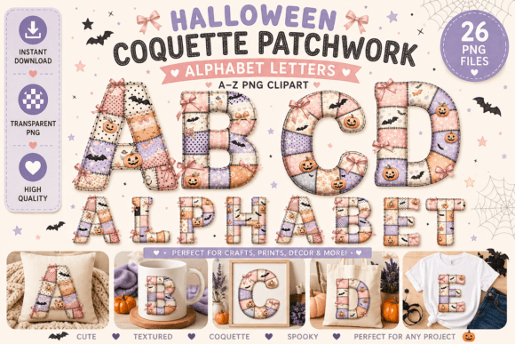Coquette Patchwork Polka Dot Alphabet: A Feminine Twist on Halloween