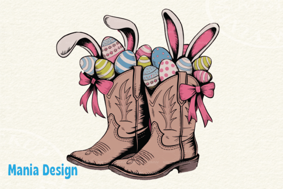 Cowboy Boots Easter Coquette: A Whimsical Design Asset