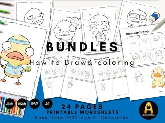 Discover Duck Bundles: Coloring & How to Draw for Kids
