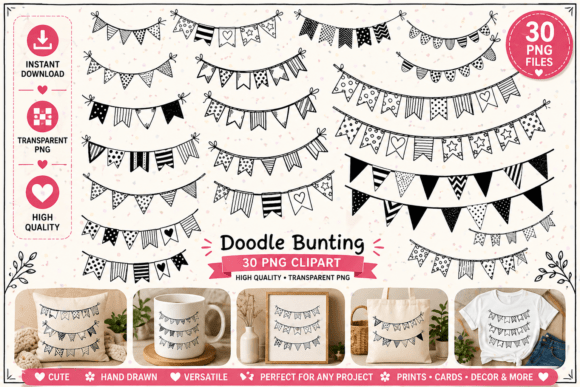 Doodle Bunting Clipart: Elevate Your Visual Design