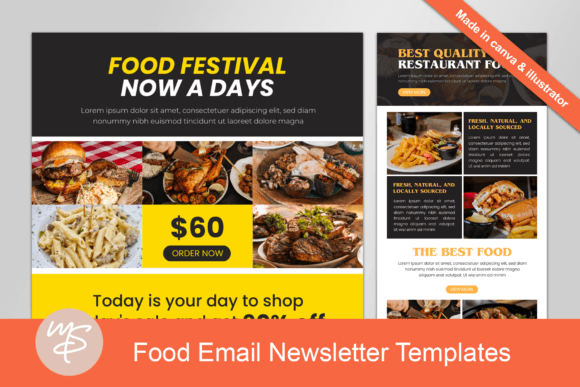 Food Email Marketing Canva Templates for Creators