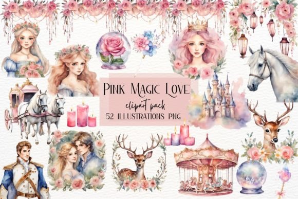 Pink Fairytale Clipart: A Little Princess Design Toolkit