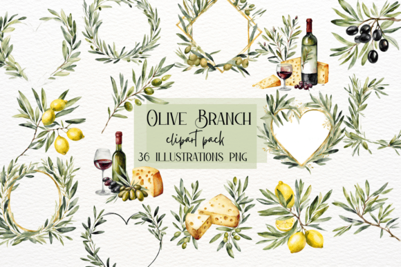 Rustic Elegance: Using Watercolor Olive Branch Clipart in Your Projects