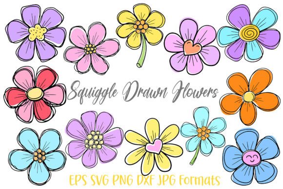 Squiggle Doodle Hand Drawn Flowers SVG: A Creative Asset Guide
