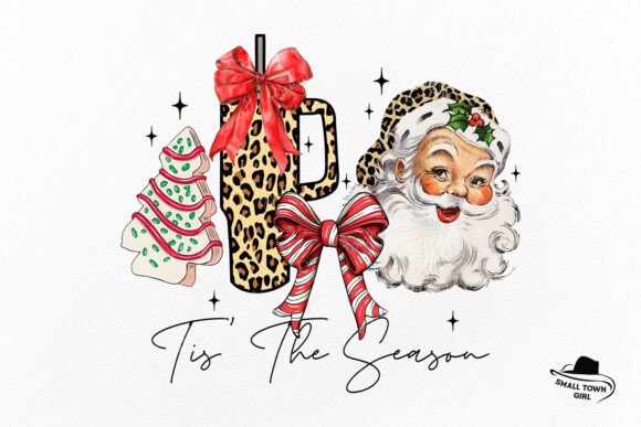 Tis the Season Leopard Santa Christmas: A Design Asset