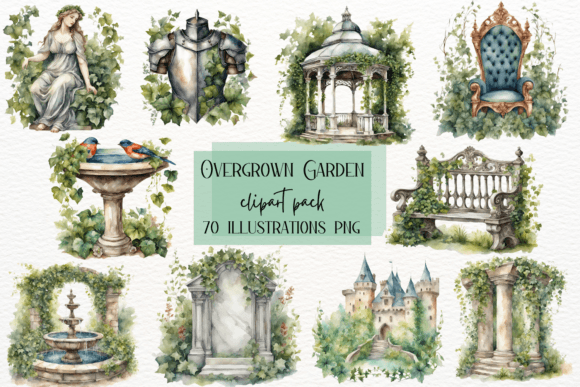 Unlock Whimsy: Watercolour Secret Garden Clipart for Your Designs