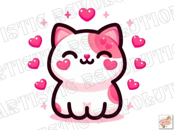 Valentine Cat PNG: A Versatile Sublimation Design Asset