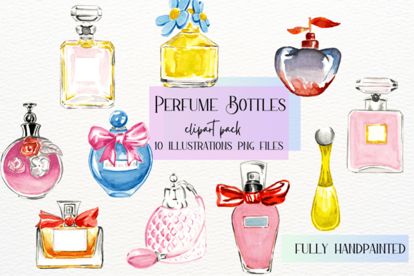 Watercolor Perfumes: Elegant Illustrations for Your Designs