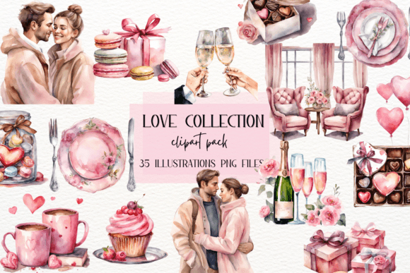 Watercolor Valentine's Day Clipart, Love: A Designer's Guide